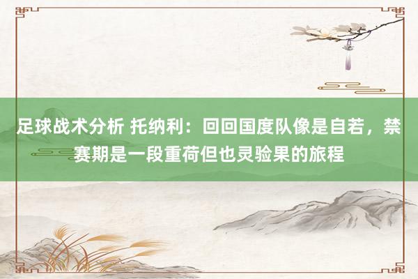 足球战术分析 托纳利：回回国度队像是自若，禁赛期是一段重荷但也灵验果的旅程