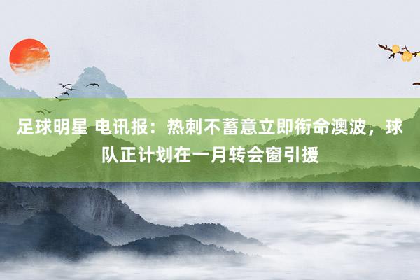 足球明星 电讯报：热刺不蓄意立即衔命澳波，球队正计划在一月转会窗引援