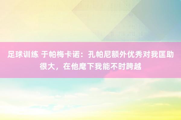 足球训练 于帕梅卡诺：孔帕尼额外优秀对我匡助很大，在他麾下我能不时跨越