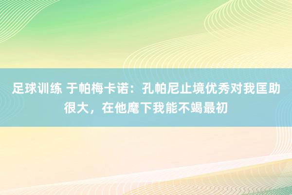 足球训练 于帕梅卡诺：孔帕尼止境优秀对我匡助很大，在他麾下我能不竭最初