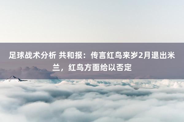 足球战术分析 共和报：传言红鸟来岁2月退出米兰，红鸟方面给以否定