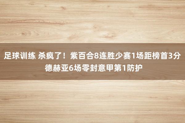 足球训练 杀疯了！紫百合8连胜少赛1场距榜首3分 德赫亚6场零封意甲第1防护