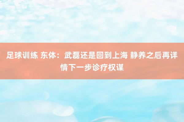 足球训练 东体：武磊还是回到上海 静养之后再详情下一步诊疗权谋