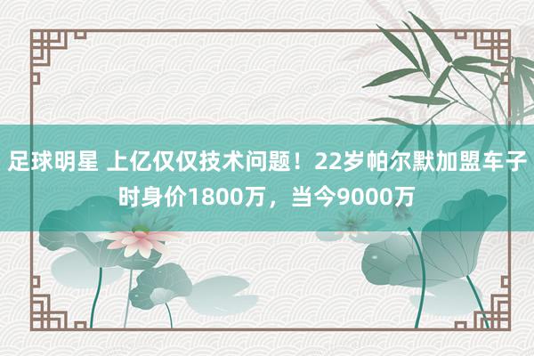 足球明星 上亿仅仅技术问题！22岁帕尔默加盟车子时身价1800万，当今9000万